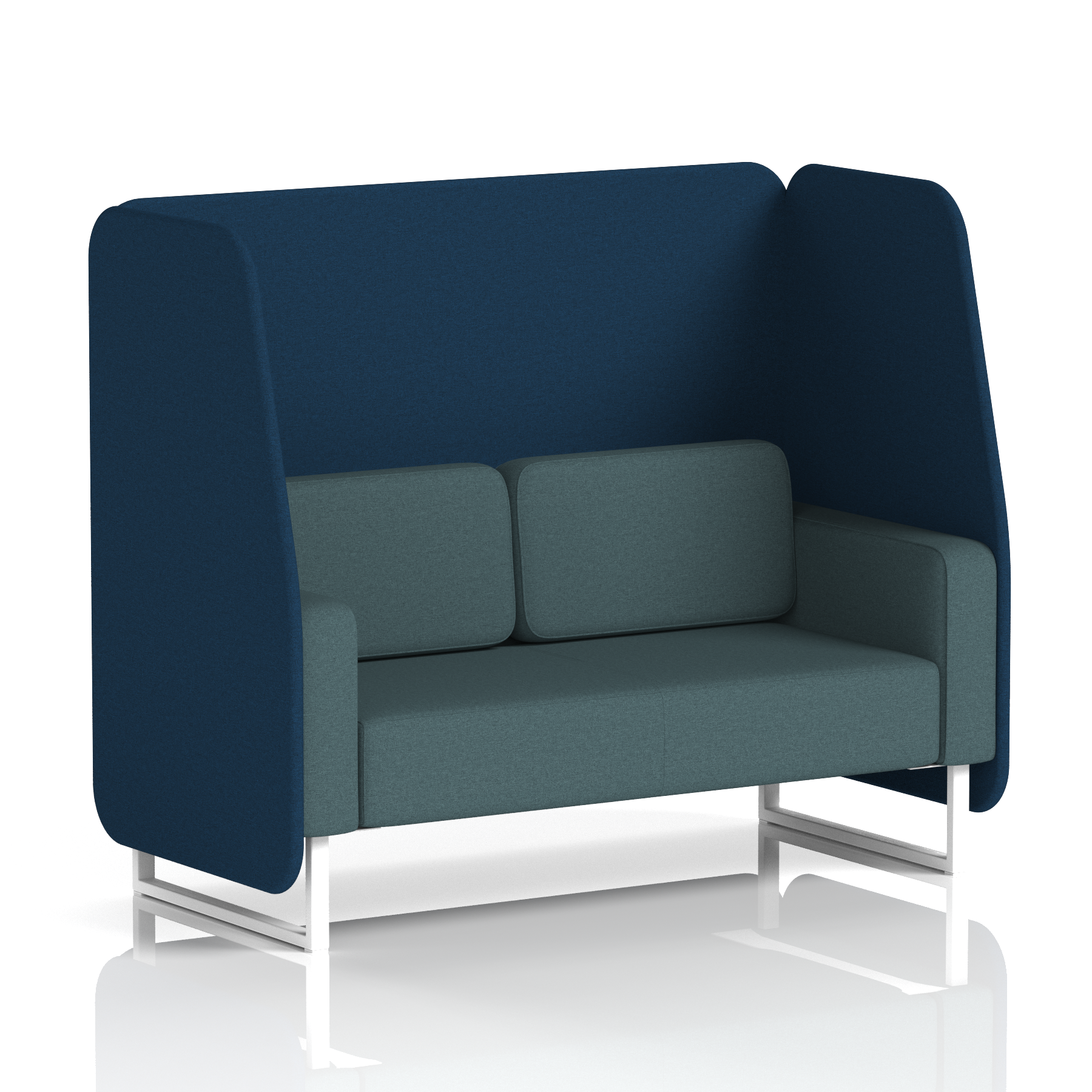 Brixworth Open Booth With White Legs in Two Tone