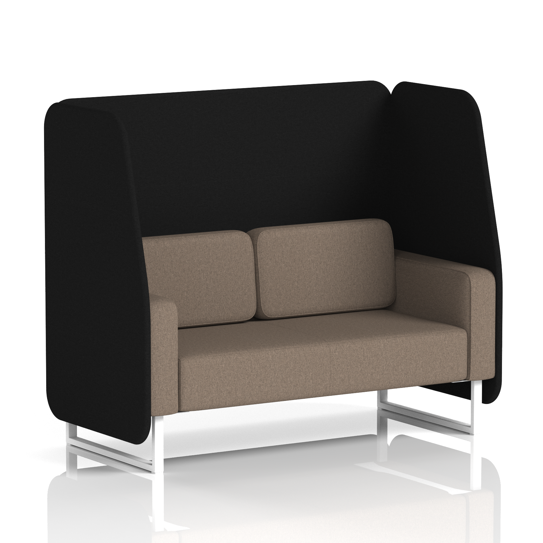Brixworth Open Booth With White Legs in Two Tone