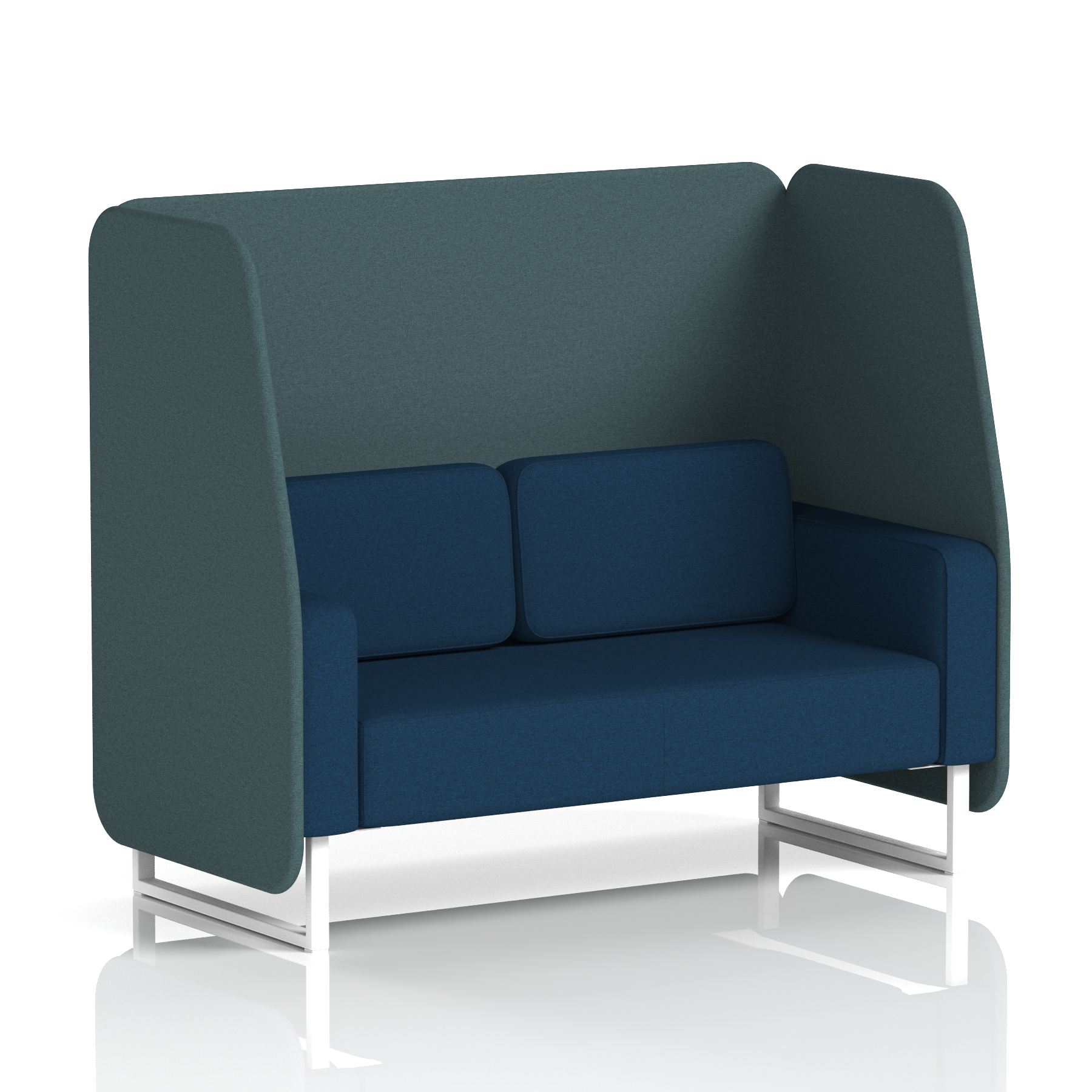 Brixworth Open Booth With White Legs in Two Tone