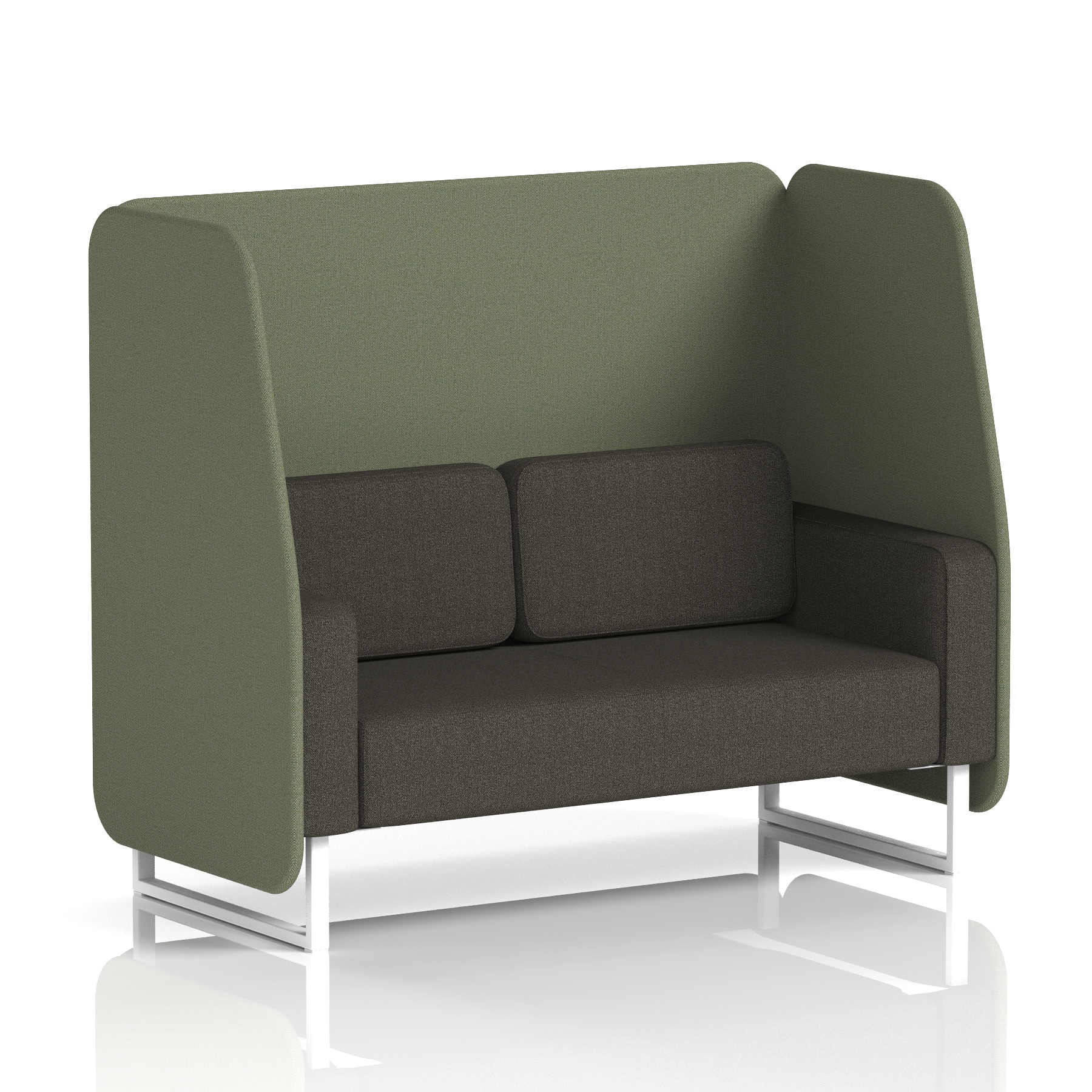 Brixworth Open Booth With White Legs in Two Tone