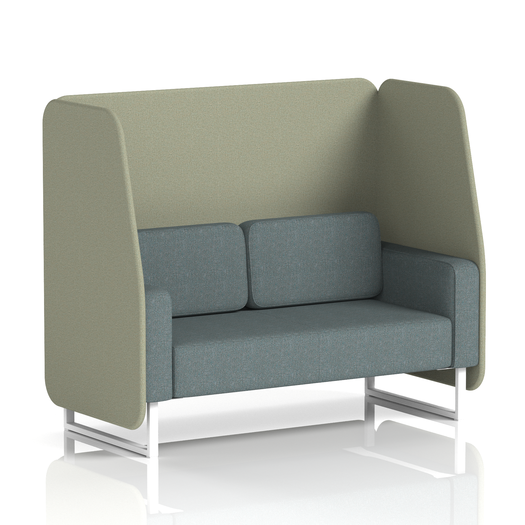 Brixworth Open Booth With White Legs in Two Tone
