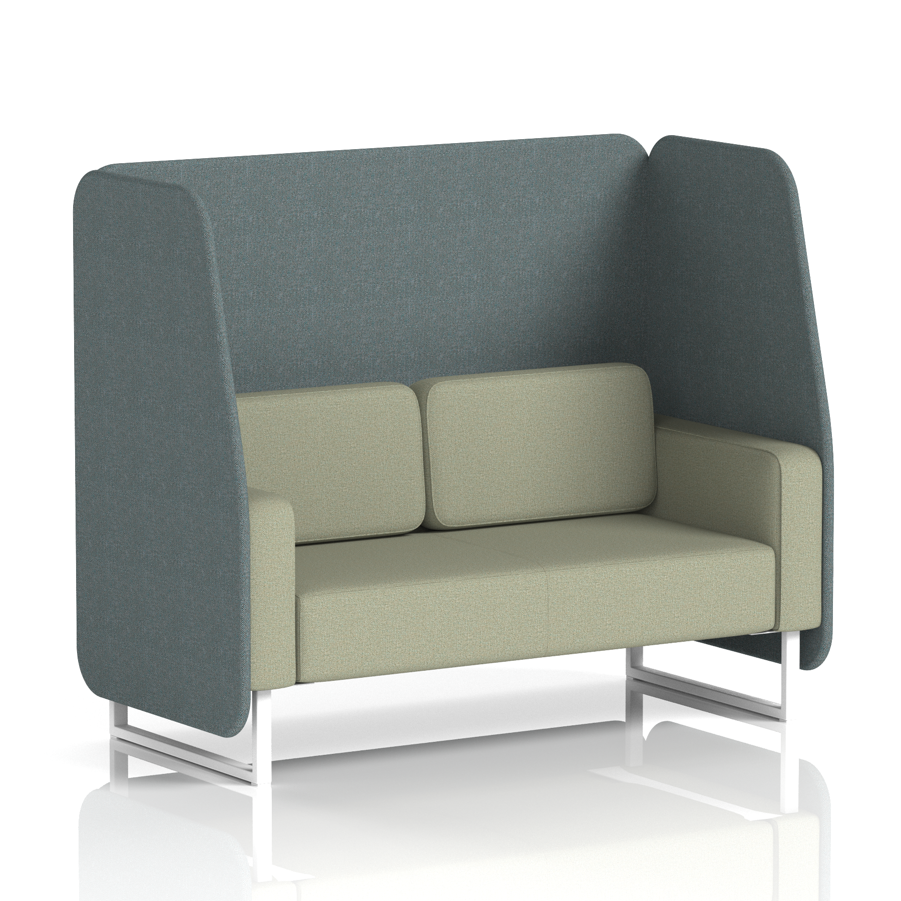 Brixworth Open Booth With White Legs in Two Tone