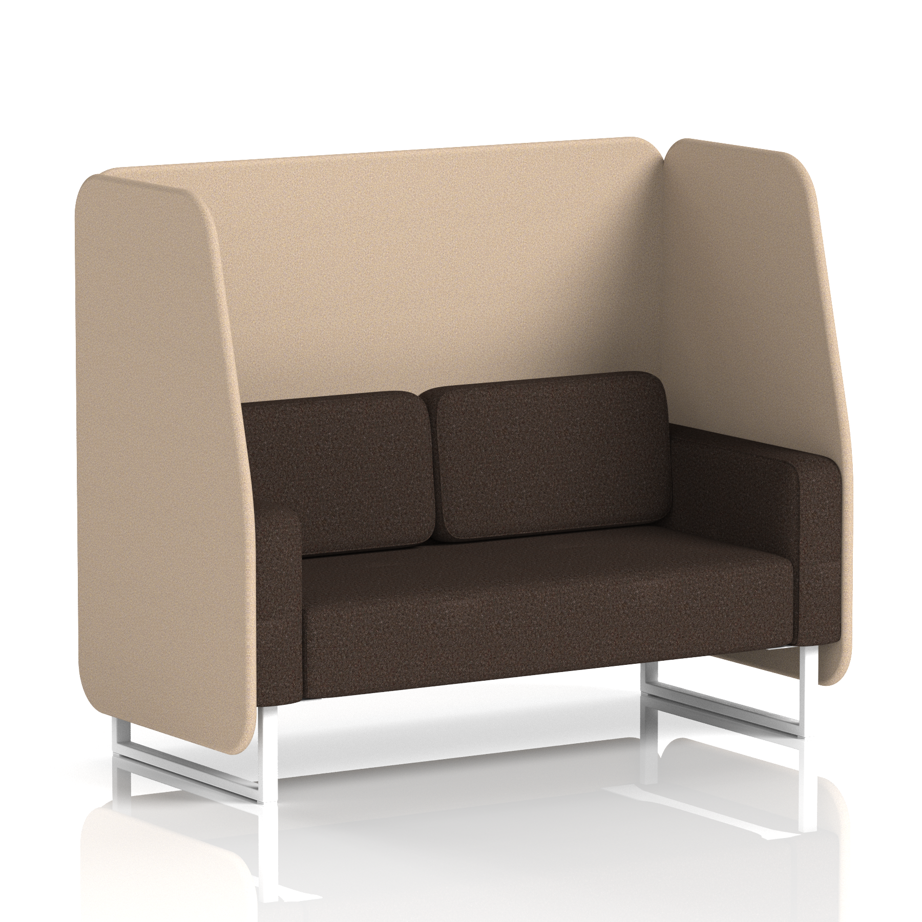 Brixworth Open Booth With White Legs in Two Tone