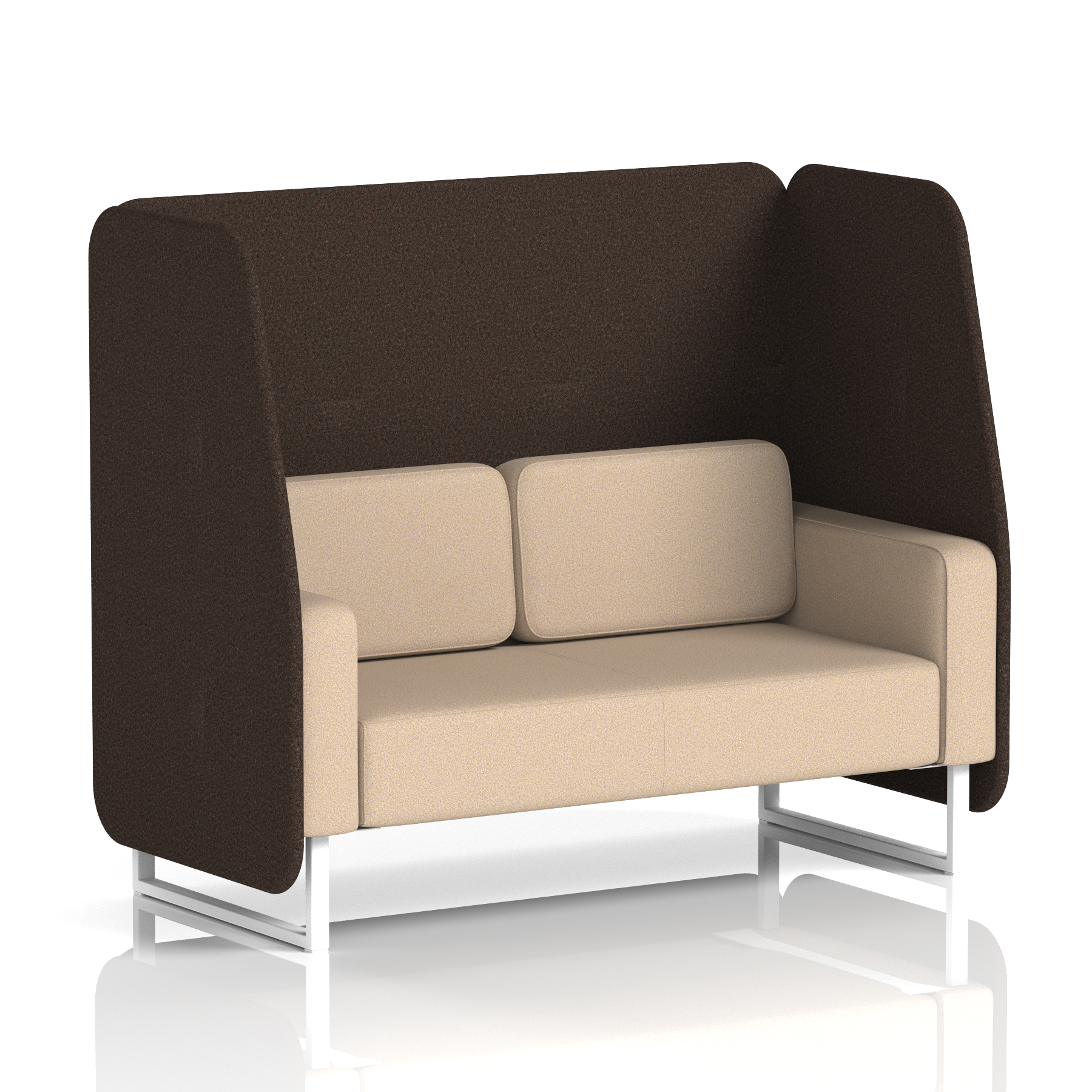 Brixworth Open Booth With White Legs in Two Tone
