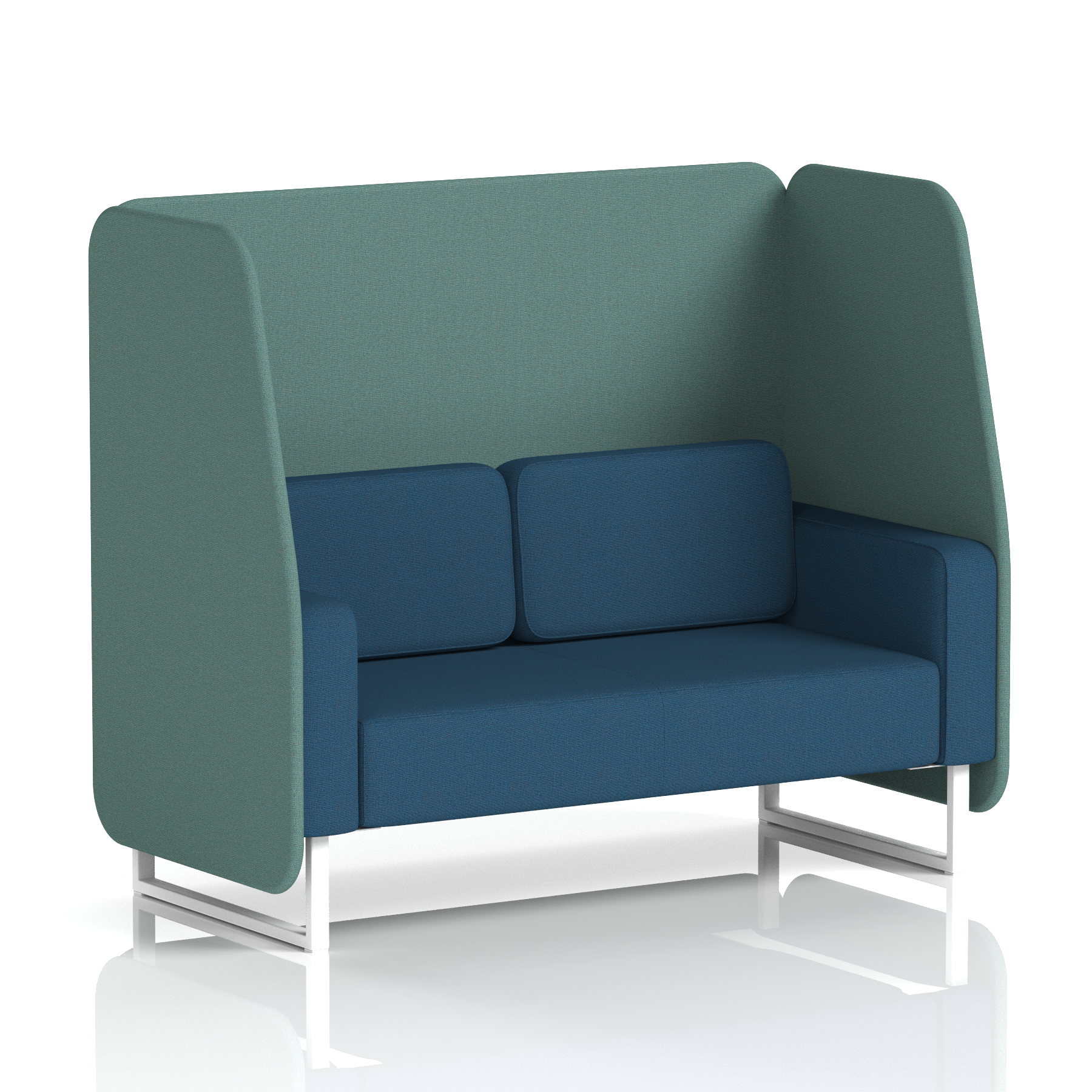 Brixworth Open Booth With White Legs in Two Tone