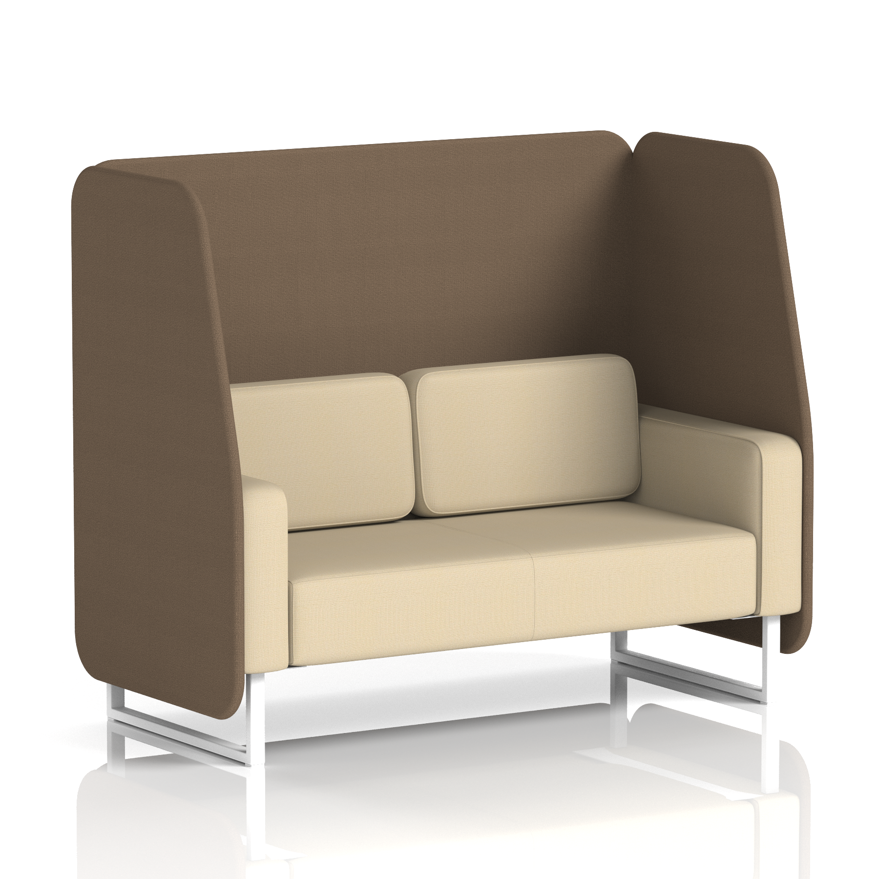Brixworth Open Booth With White Legs in Two Tone