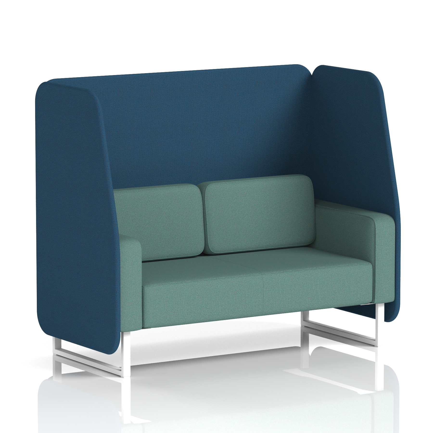 Brixworth Open Booth With White Legs in Two Tone