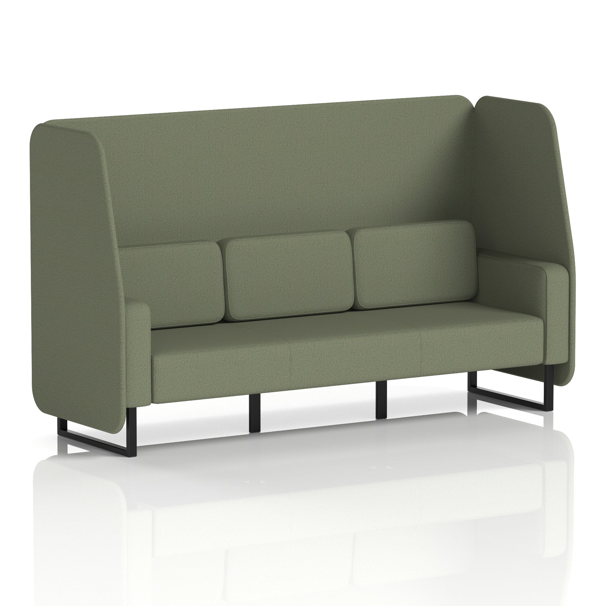 Brixworth Open Booth With Black Legs in Single Tone
