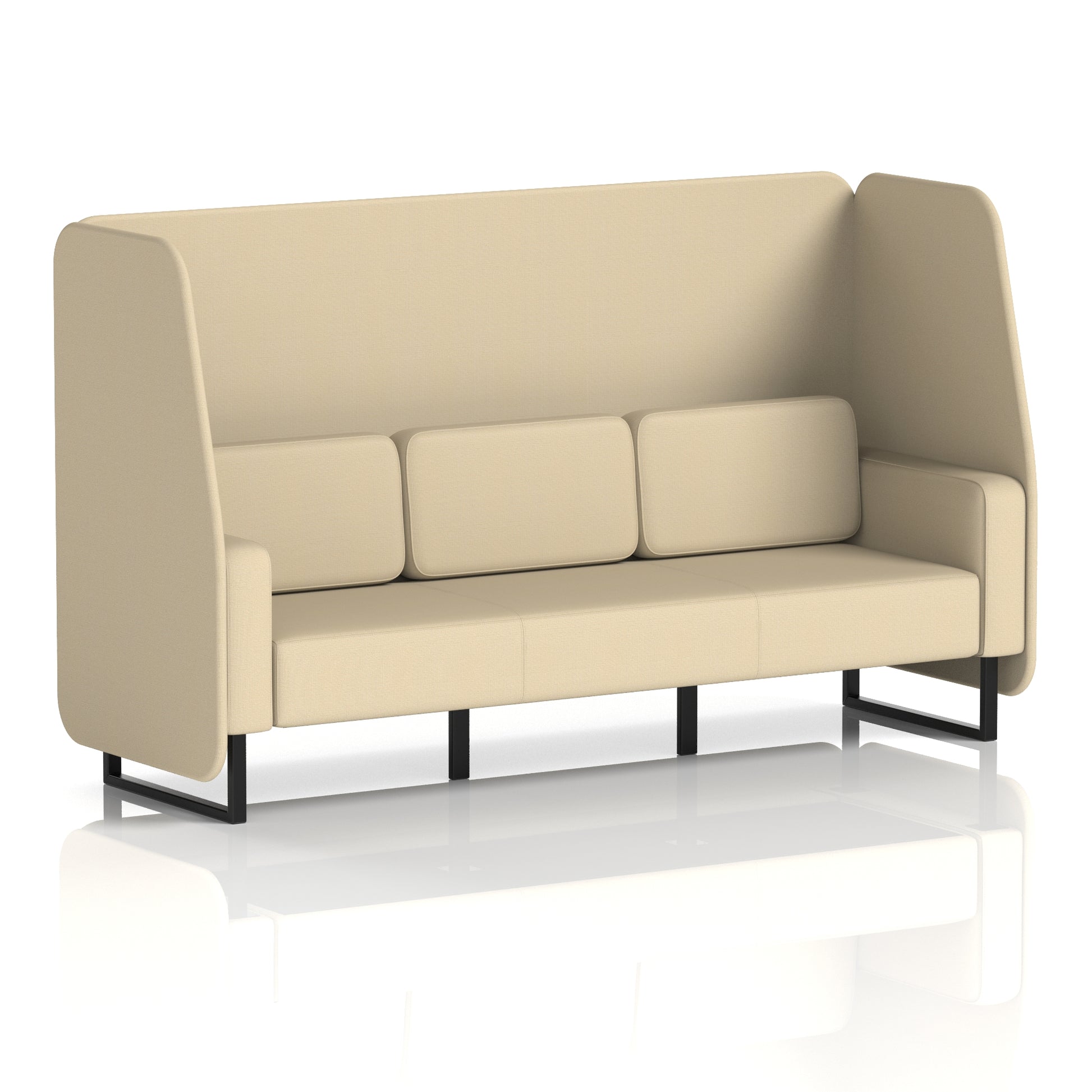 Brixworth Open Booth With Black Legs in Single Tone