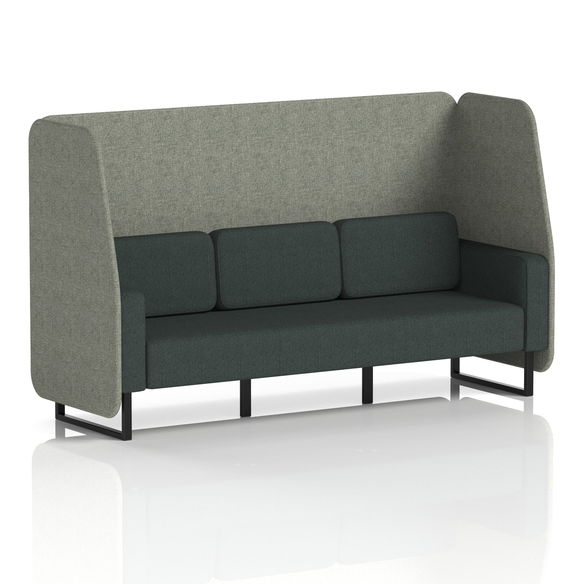 Brixworth Open Booth With Black Legs in Two Tone
