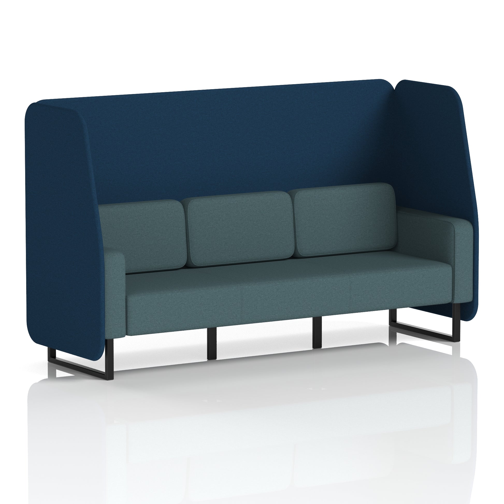Brixworth Open Booth With Black Legs in Two Tone