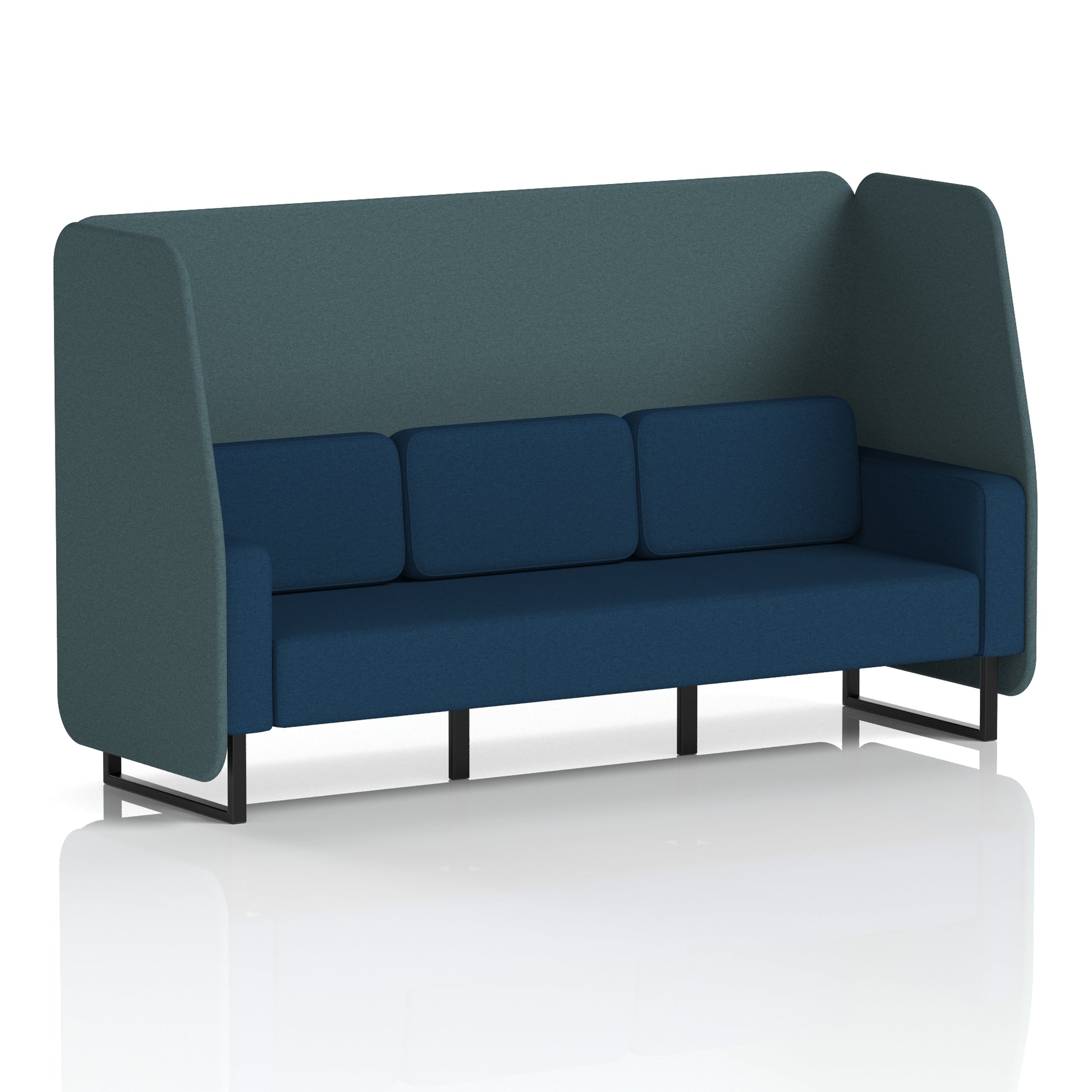 Brixworth Open Booth With Black Legs in Two Tone