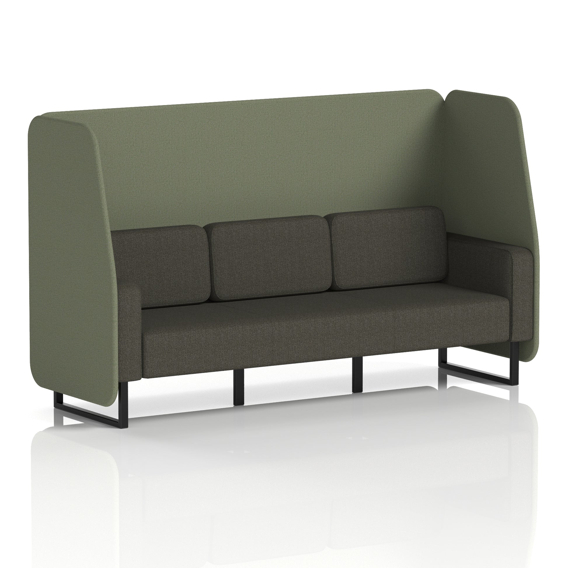 Brixworth Open Booth With Black Legs in Two Tone