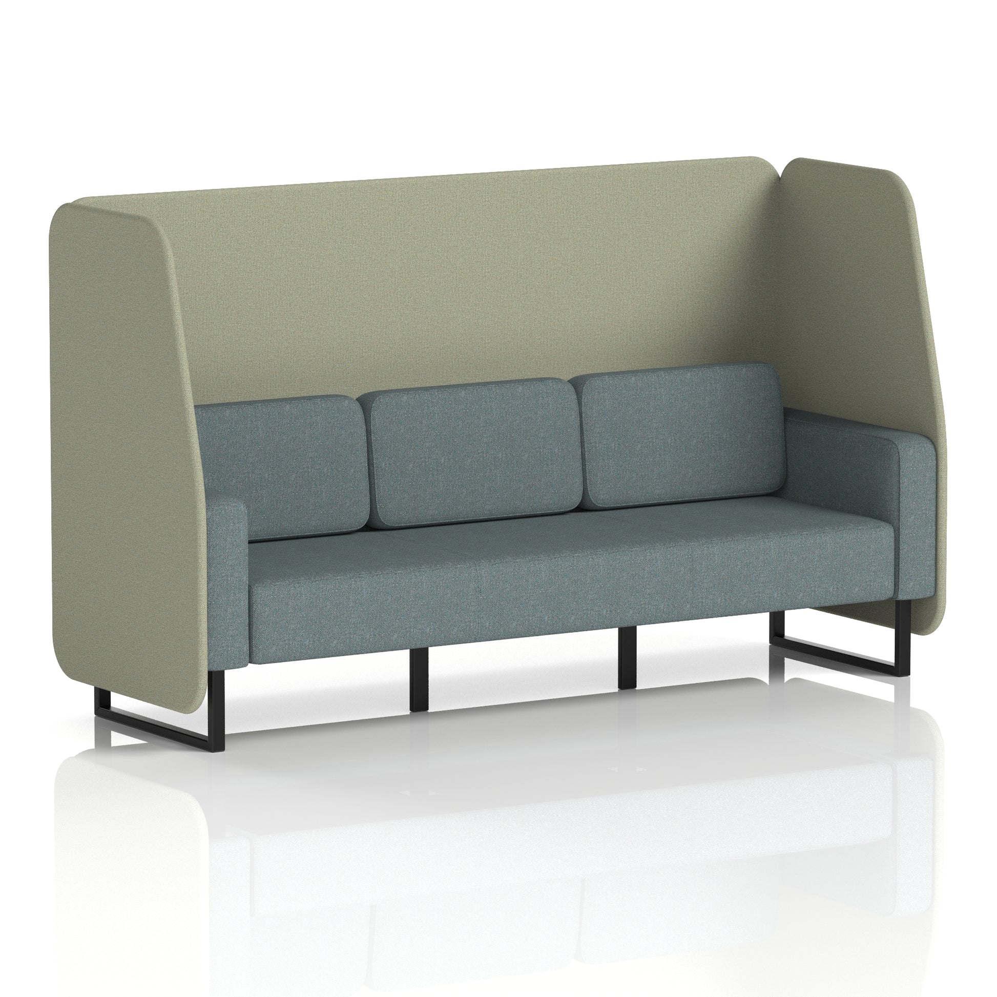 Brixworth Open Booth With Black Legs in Two Tone