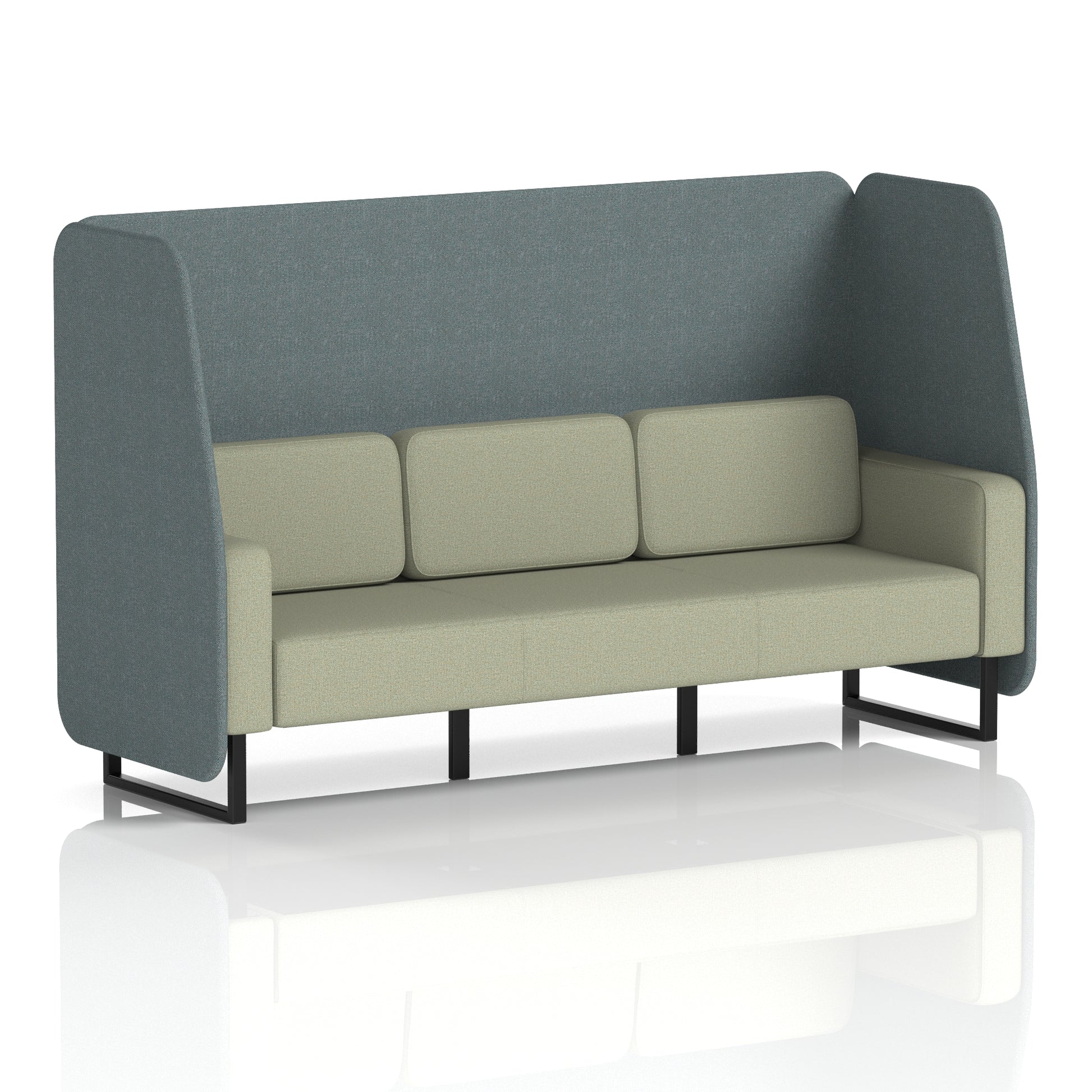 Brixworth Open Booth With Black Legs in Two Tone