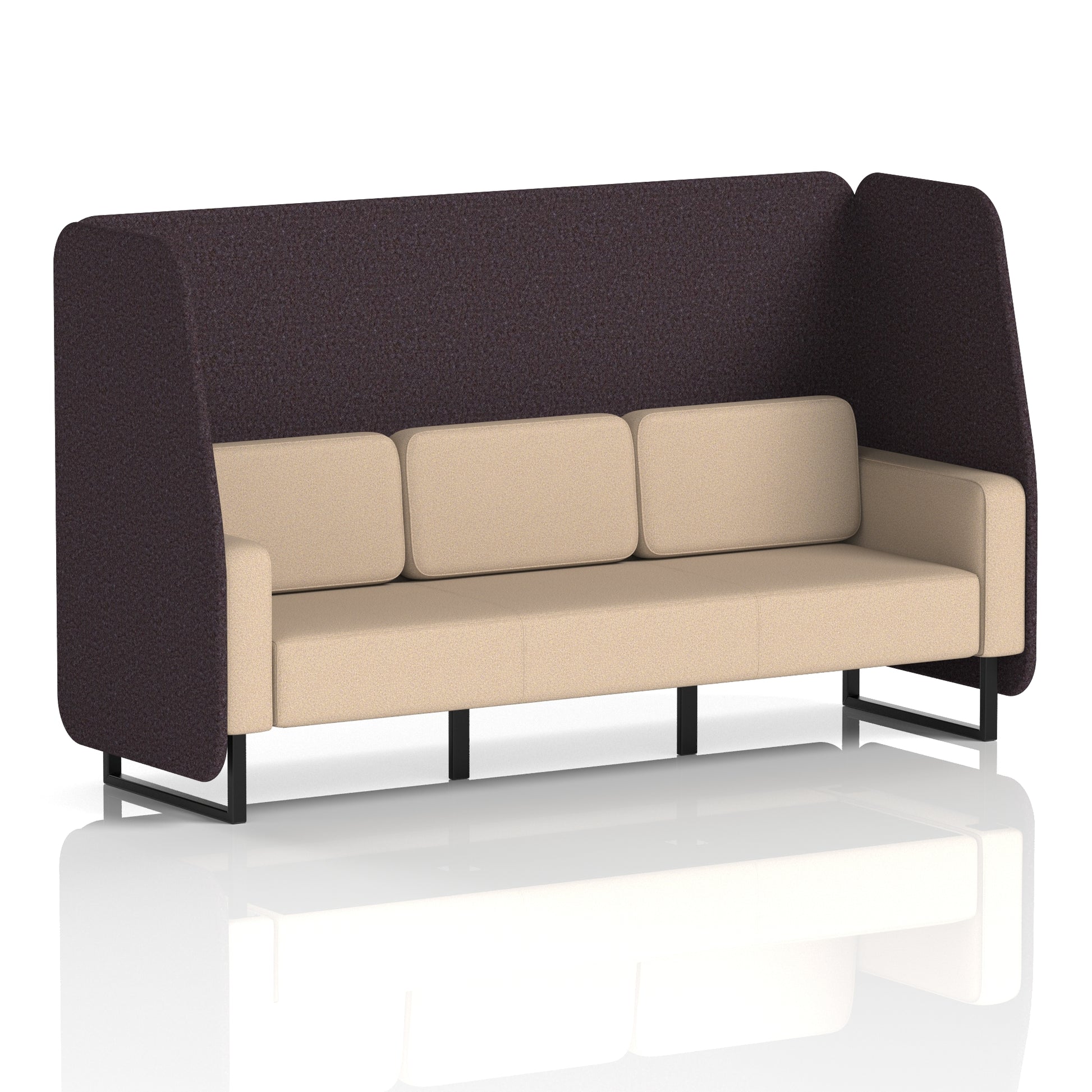 Brixworth Open Booth With Black Legs in Two Tone