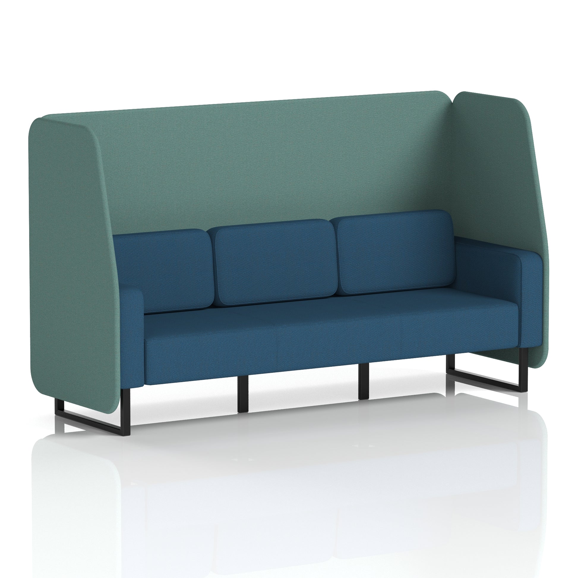 Brixworth Open Booth With Black Legs in Two Tone