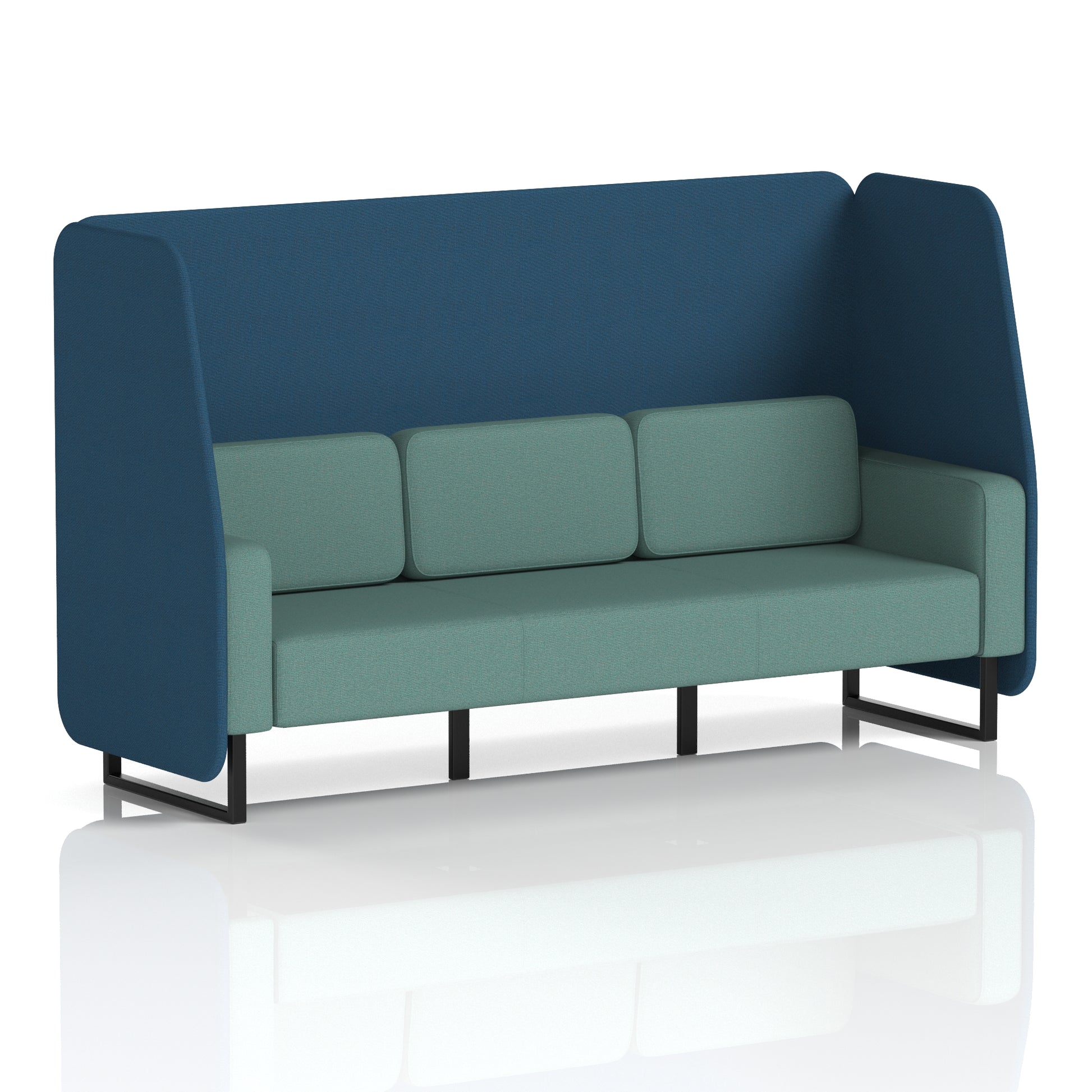 Brixworth Open Booth With Black Legs in Two Tone