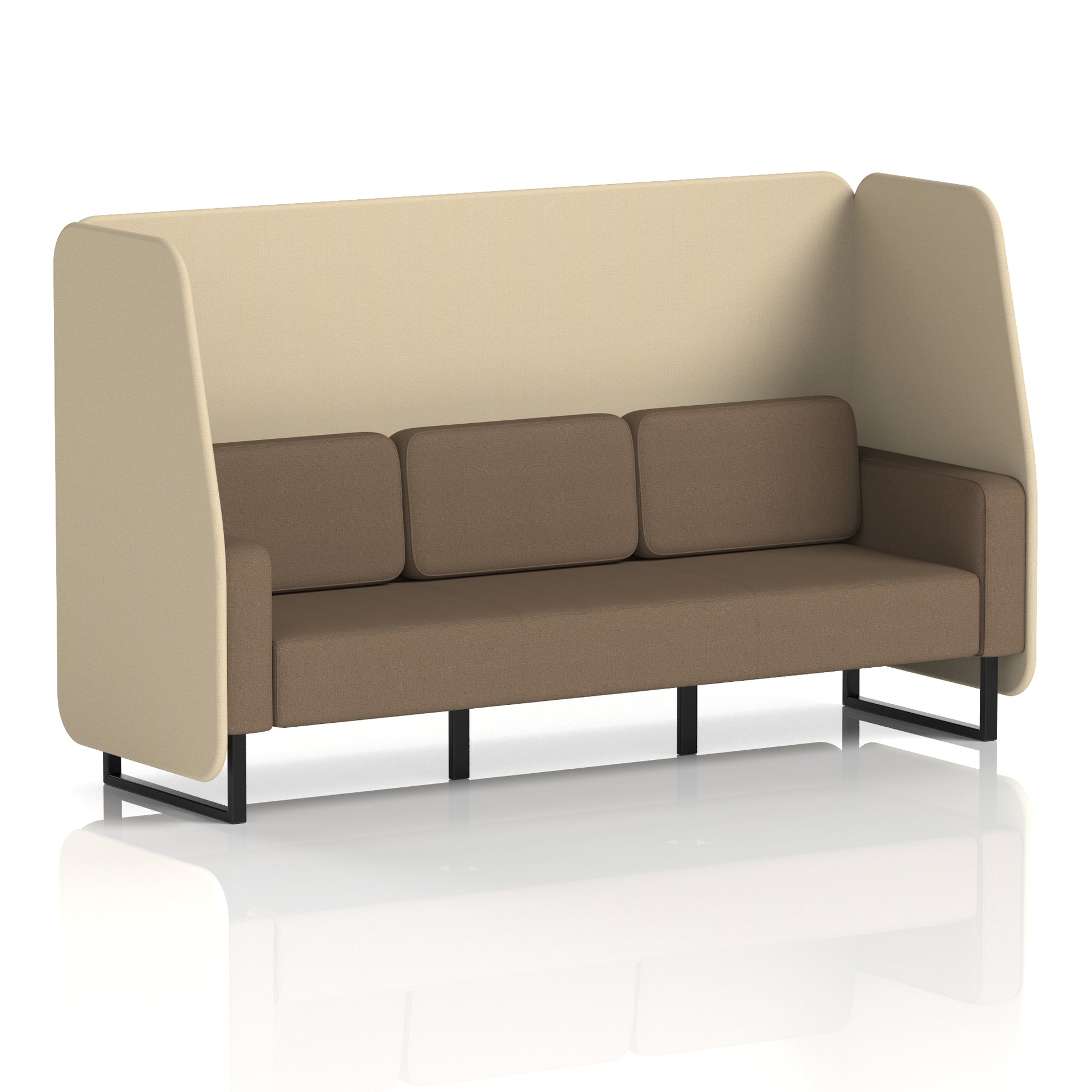 Brixworth Open Booth With Black Legs in Two Tone