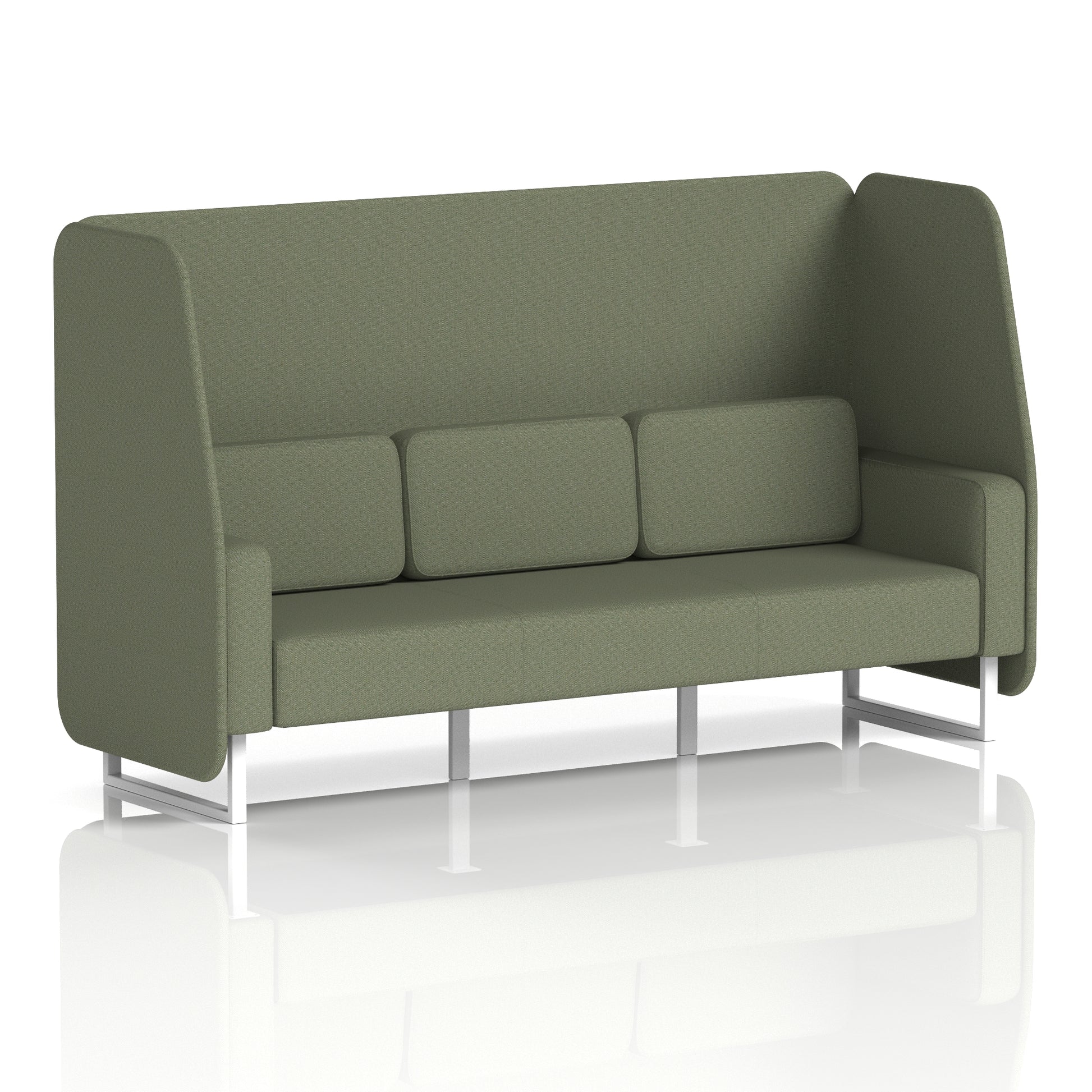 Brixworth Open Booth With White Legs in Single Tone