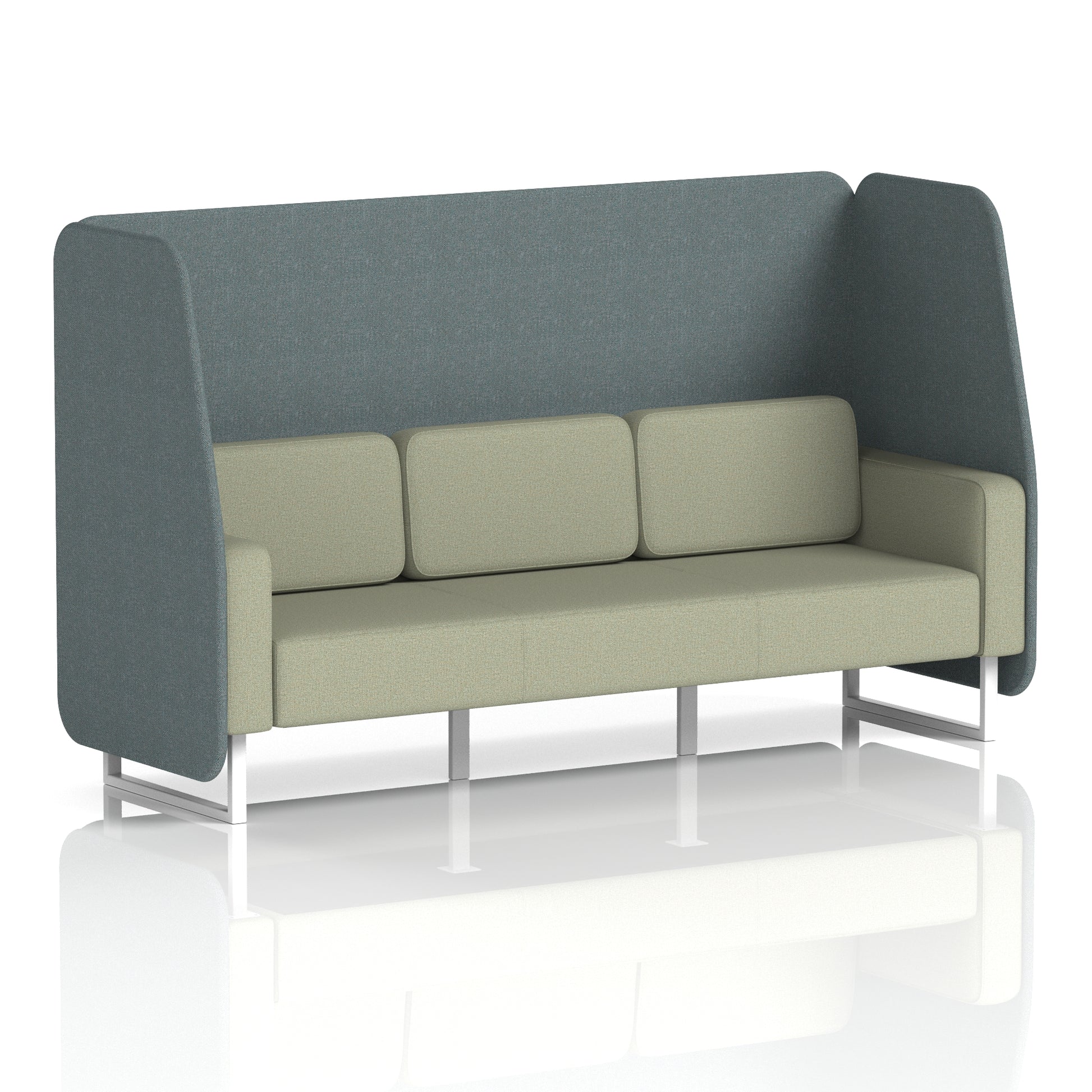 Brixworth Open Booth With White Legs in Two Tone