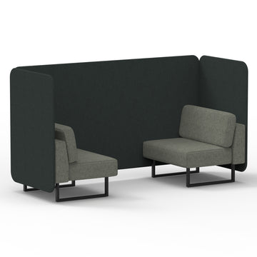 Rivet - Charcoal Panels And Vitreous Sofa