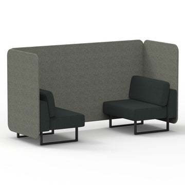 Rivet - Vitreous Panels And Charcoal Sofa