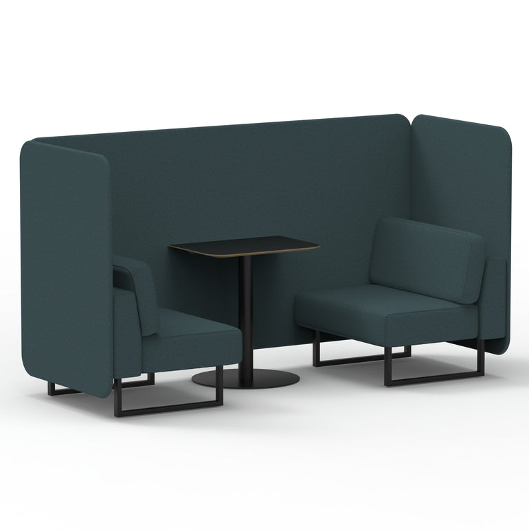 Brixworth Bench Booth With Black Table In Single Tone