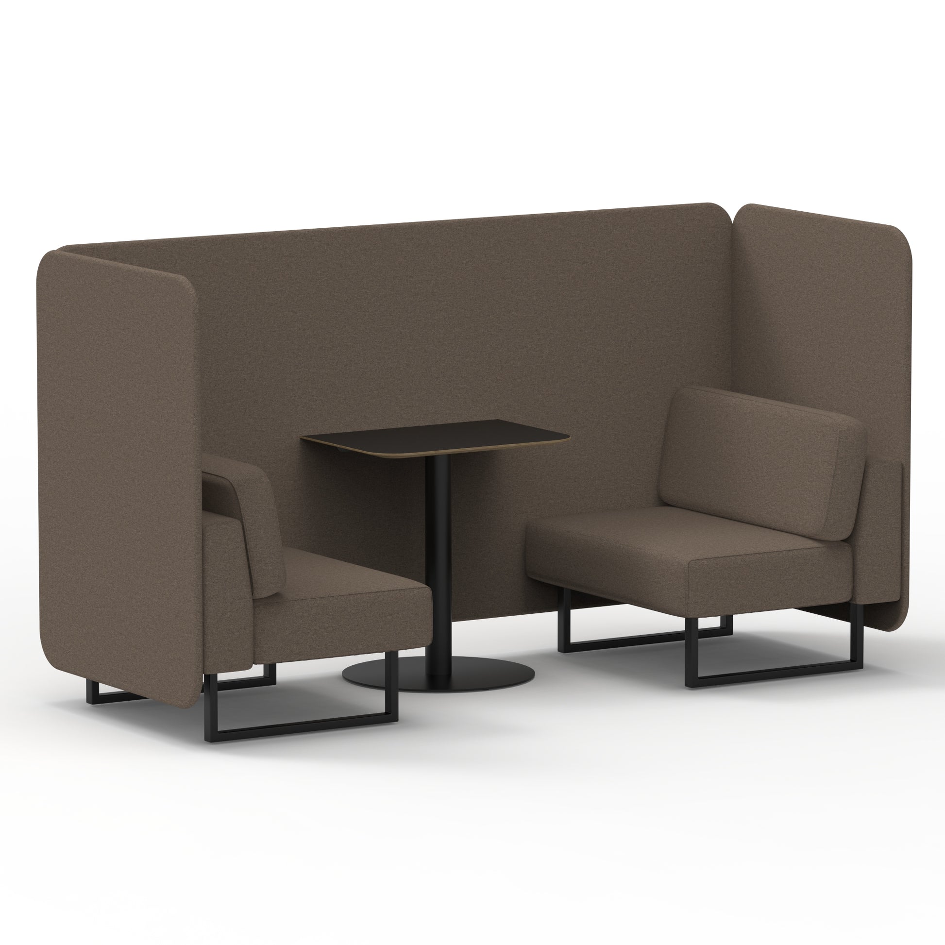 Brixworth Bench Booth With Black Table In Single Tone