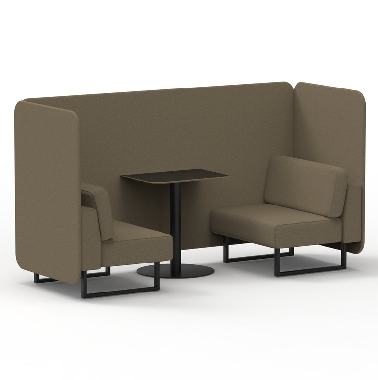 Brixworth Bench Booth With Black Table In Single Tone