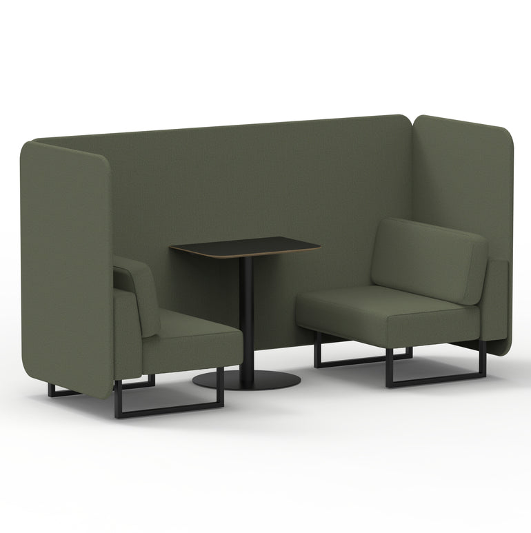 Brixworth Bench Booth With Black Table In Single Tone