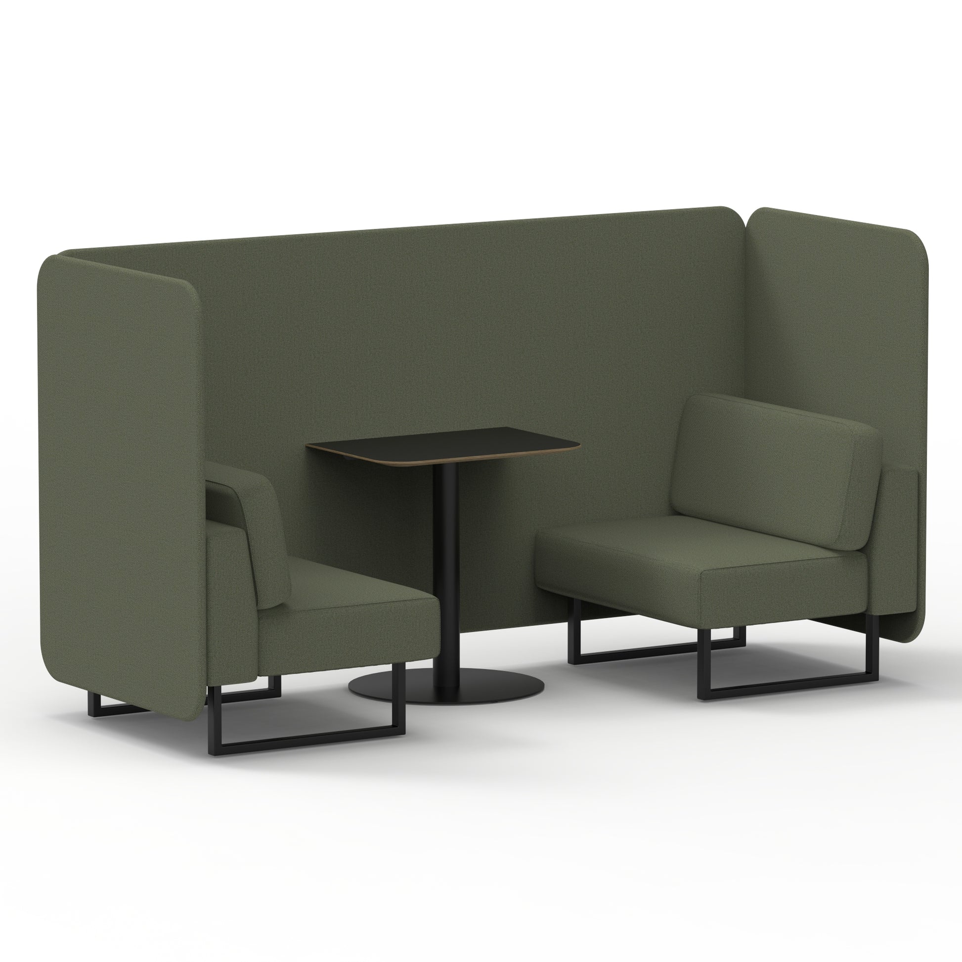Brixworth Bench Booth With Black Table In Single Tone