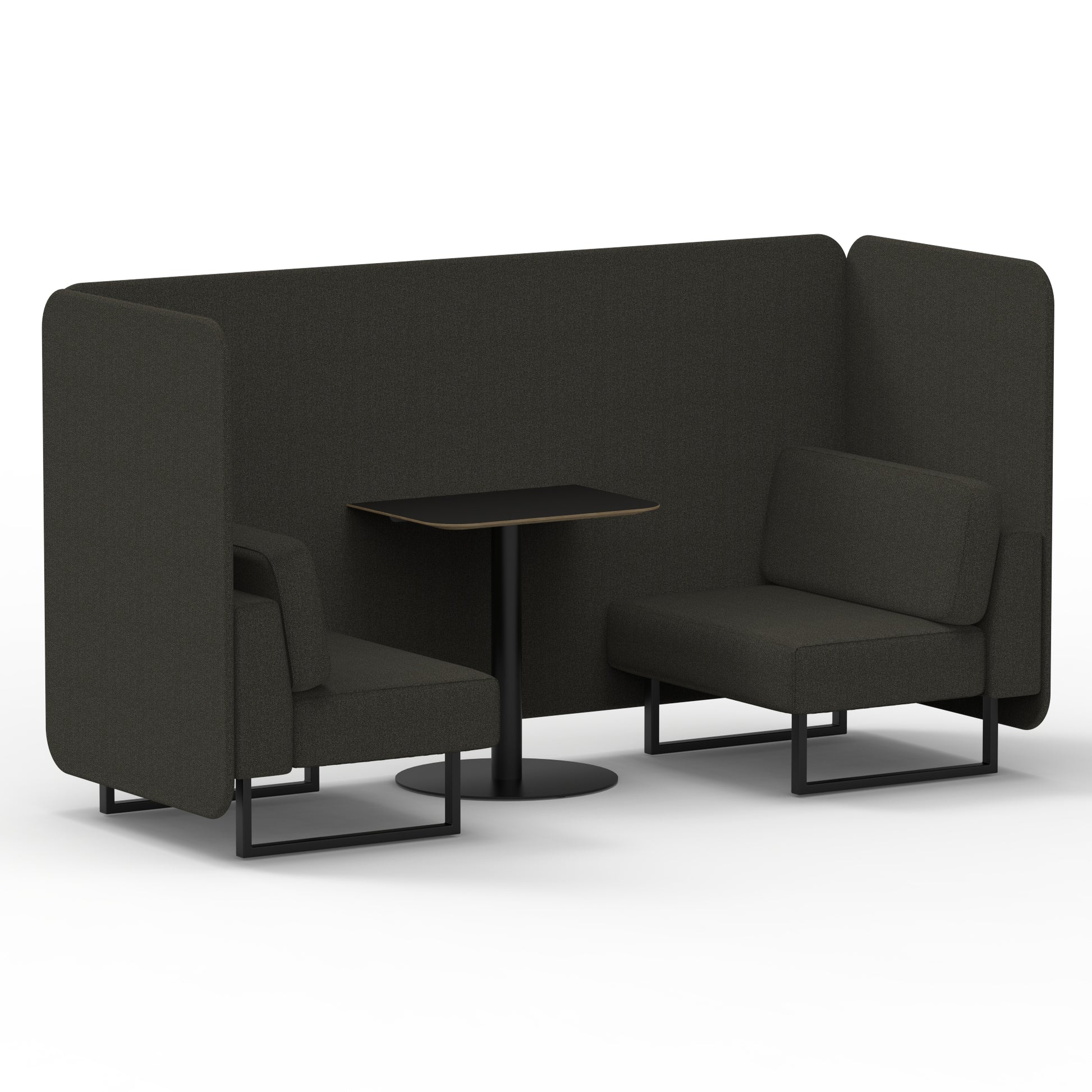 Brixworth Bench Booth With Black Table In Single Tone