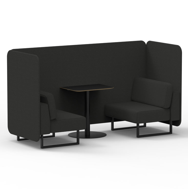 Brixworth Bench Booth With Black Table In Single Tone