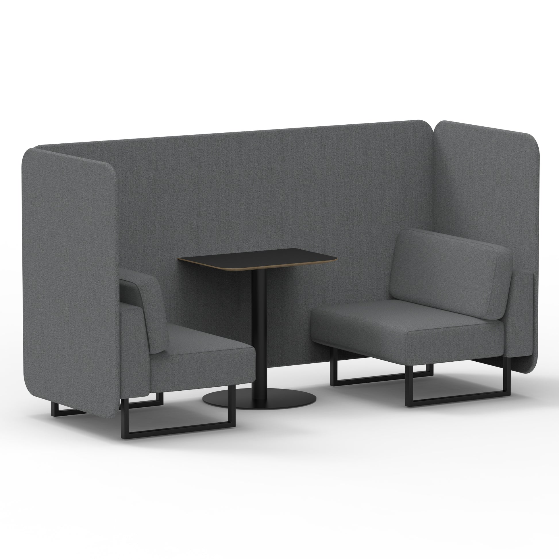 Brixworth Bench Booth With Black Table In Single Tone