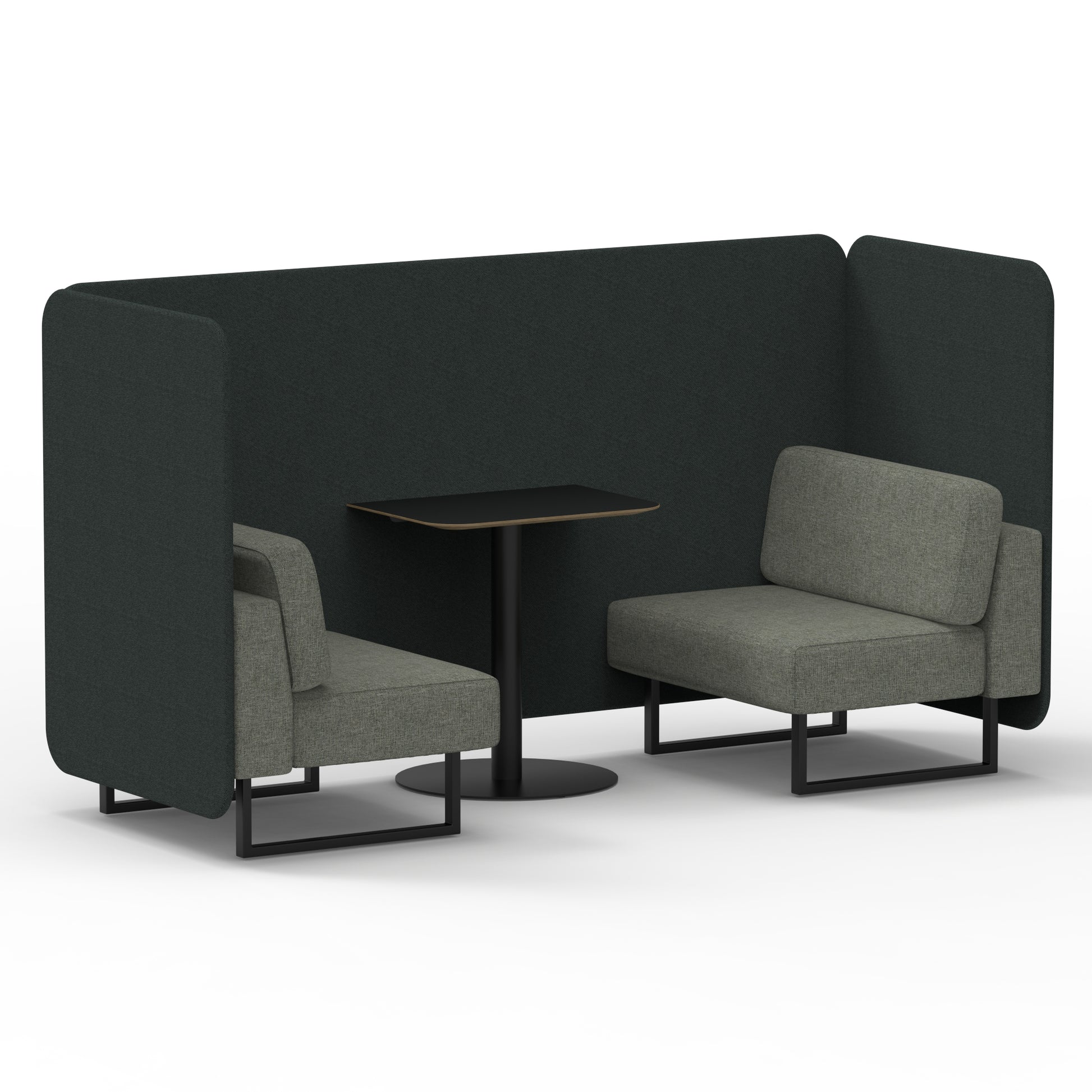 Brixworth Bench Booth With Black Table In Two Tone