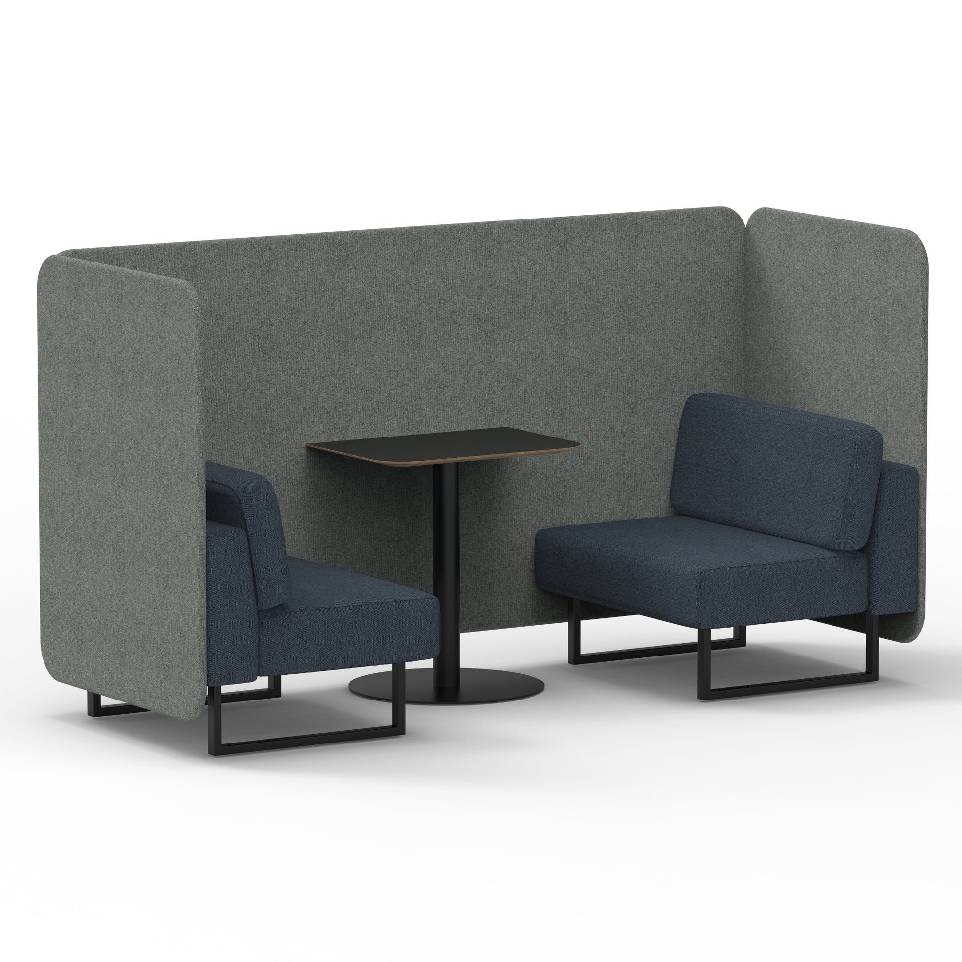 Brixworth Bench Booth With Black Table In Two Tone