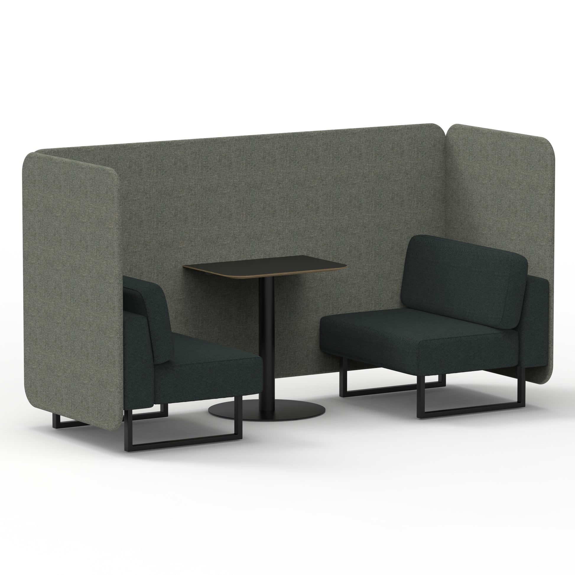 Brixworth Bench Booth With Black Table In Two Tone