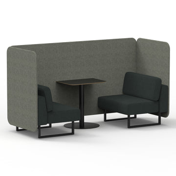 Rivet - Vitreous Panels And Charcoal Sofa