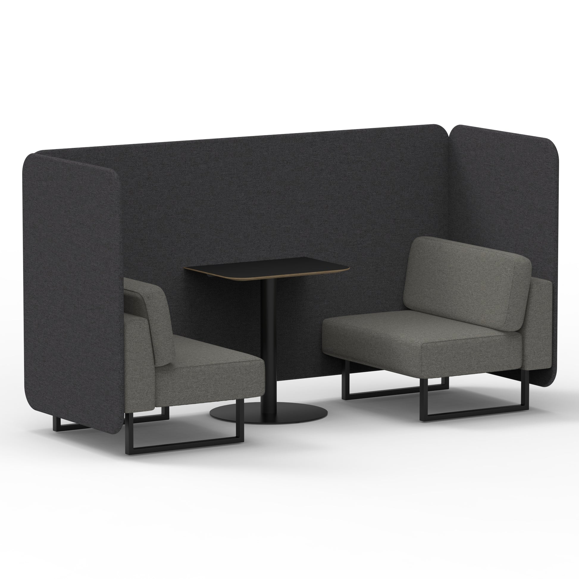 Brixworth Bench Booth With Black Table In Two Tone