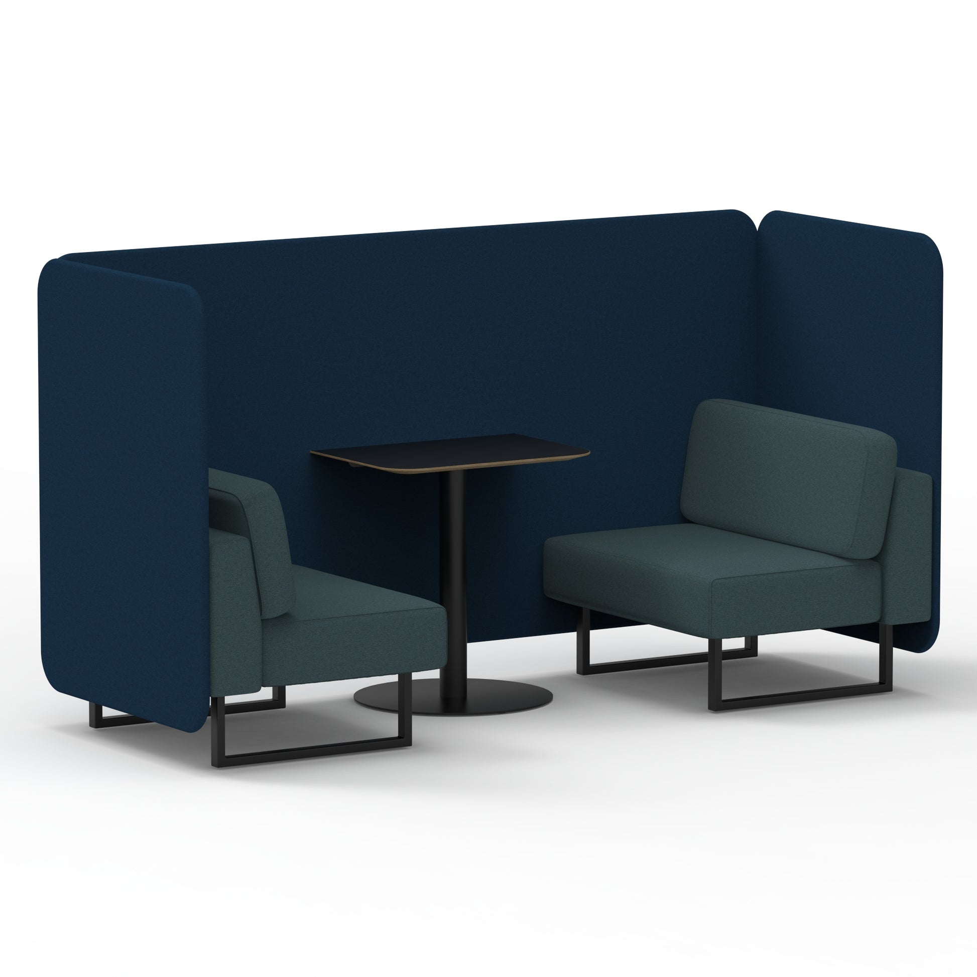 Brixworth Bench Booth With Black Table In Two Tone