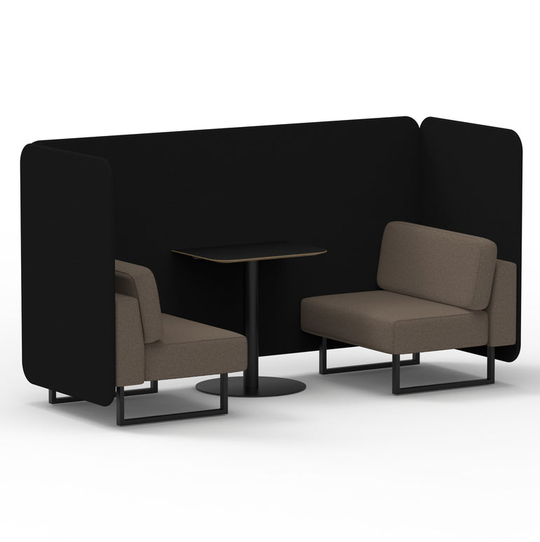 Brixworth Bench Booth With Black Table In Two Tone