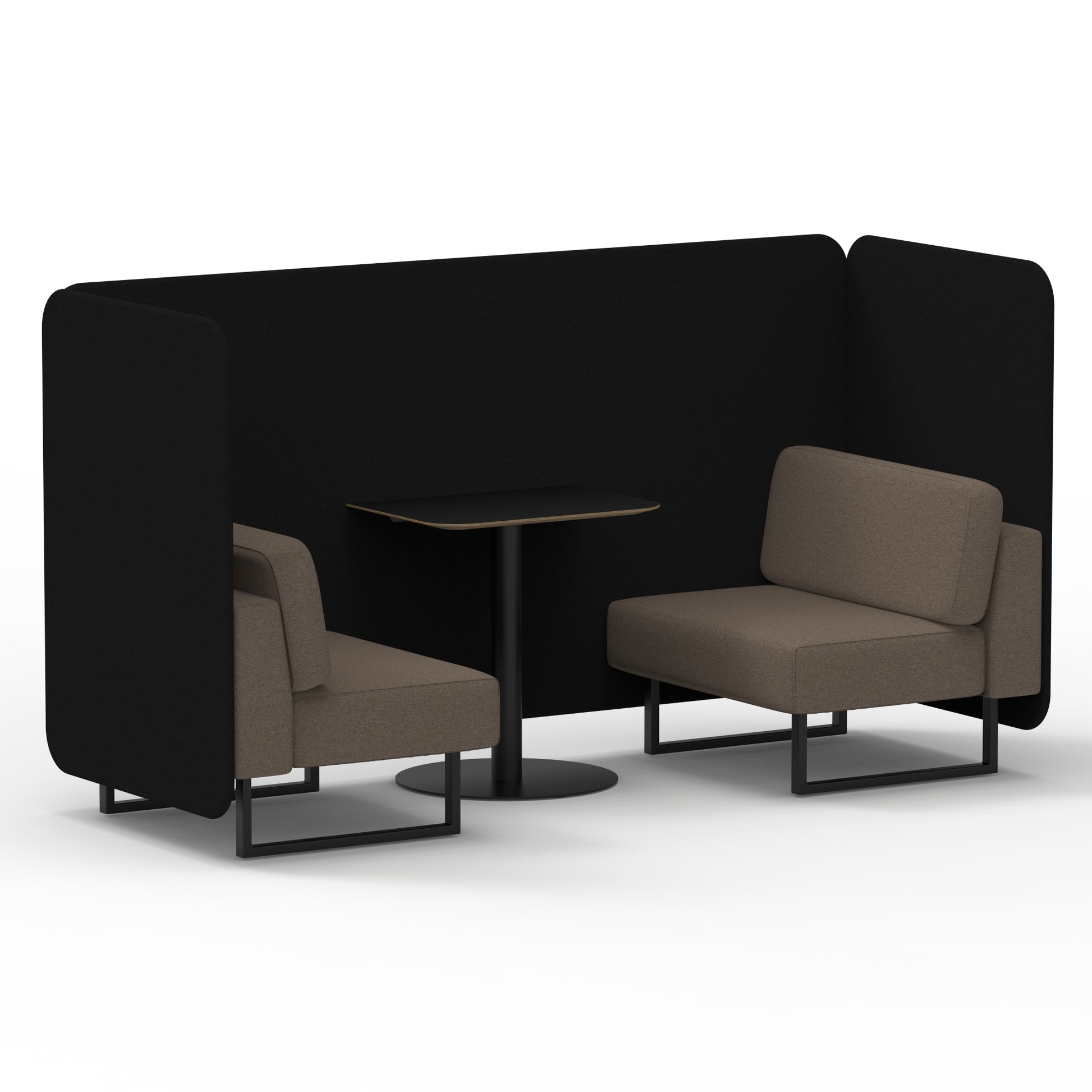 Brixworth Bench Booth With Black Table In Two Tone