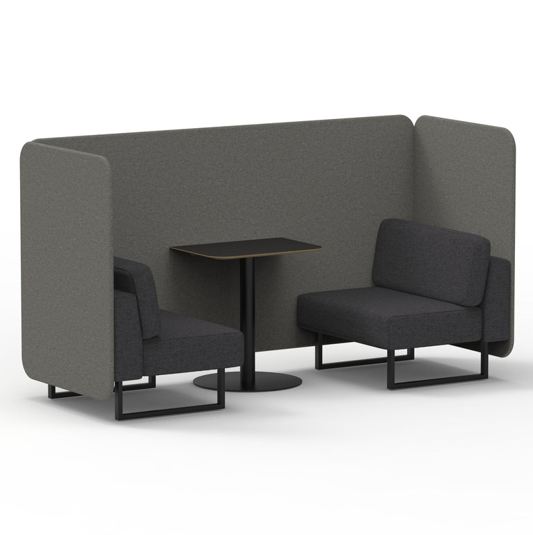 Brixworth Bench Booth With Black Table In Two Tone