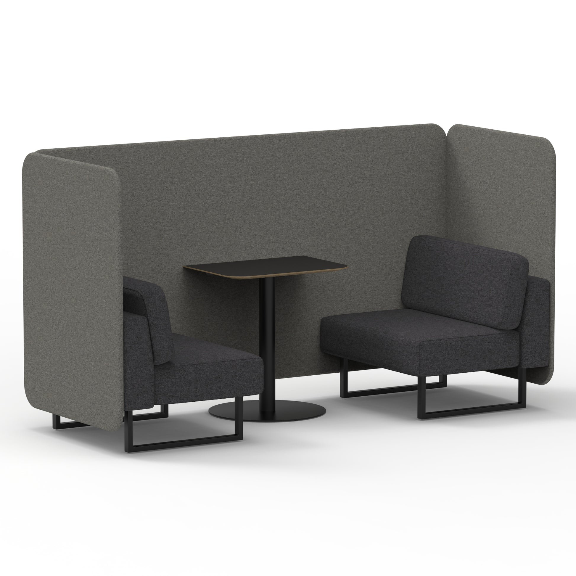 Brixworth Bench Booth With Black Table In Two Tone