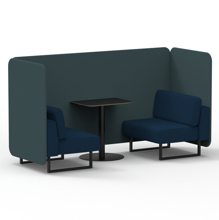 Brixworth Bench Booth With Black Table In Two Tone