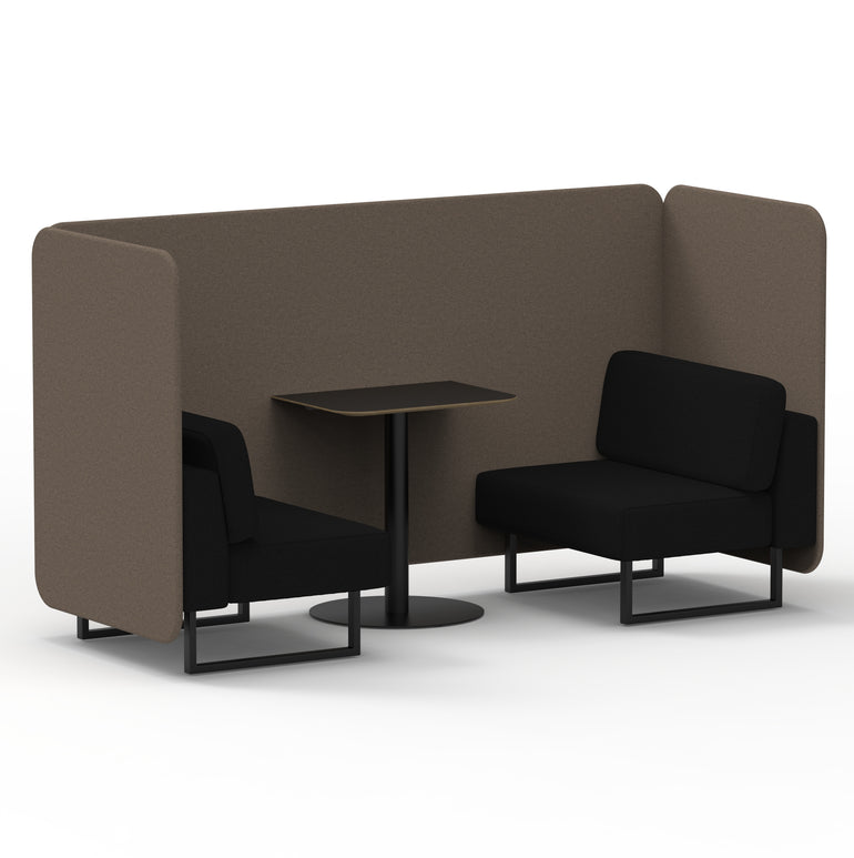 Brixworth Bench Booth With Black Table In Two Tone