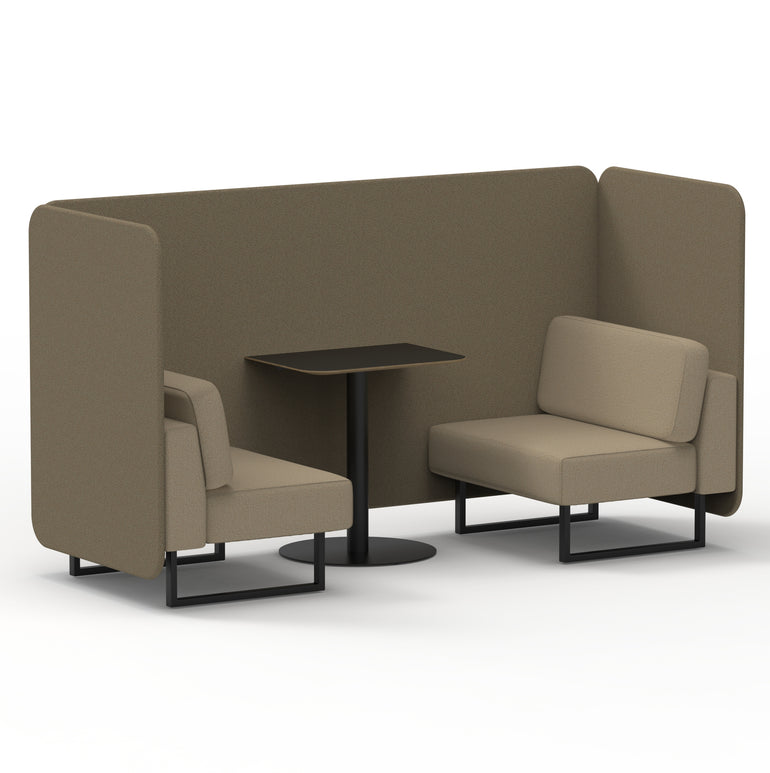 Brixworth Bench Booth With Black Table In Two Tone