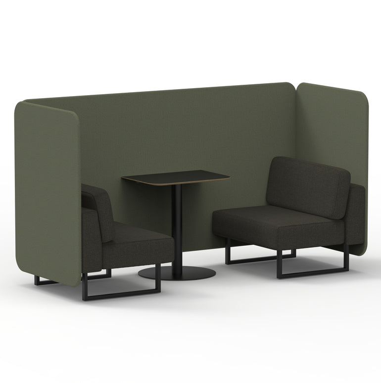 Brixworth Bench Booth With Black Table In Two Tone