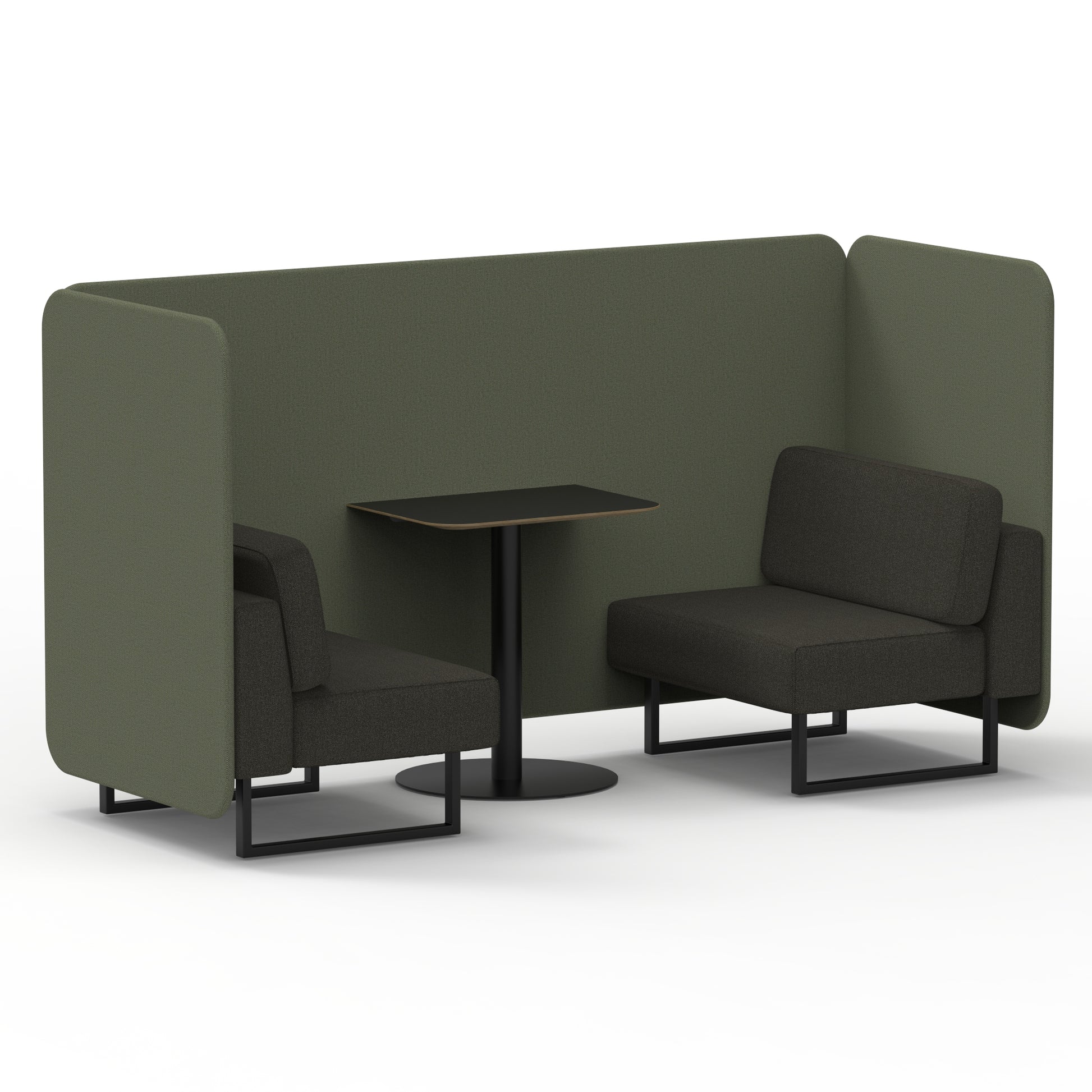 Brixworth Bench Booth With Black Table In Two Tone